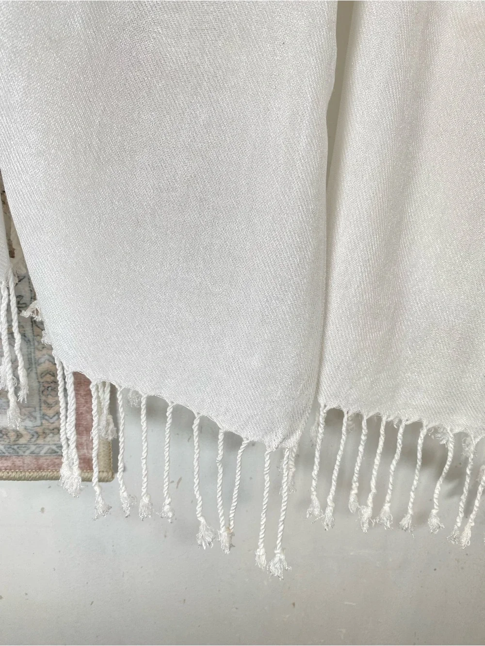 PASHMINA Scarf Wrap Fringe White